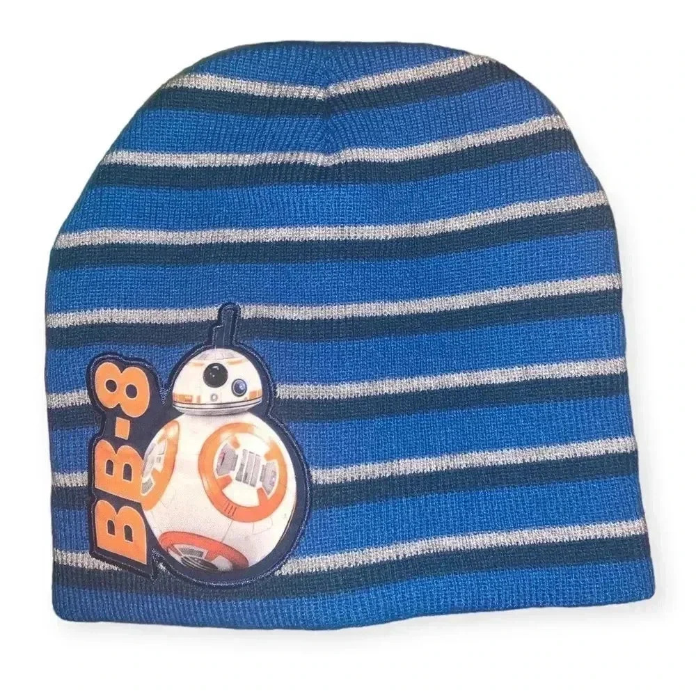 Star Wars Boys Kid OSFM One Size Fits Most BB-8 Stripe Knit Beanie Force Awakens
